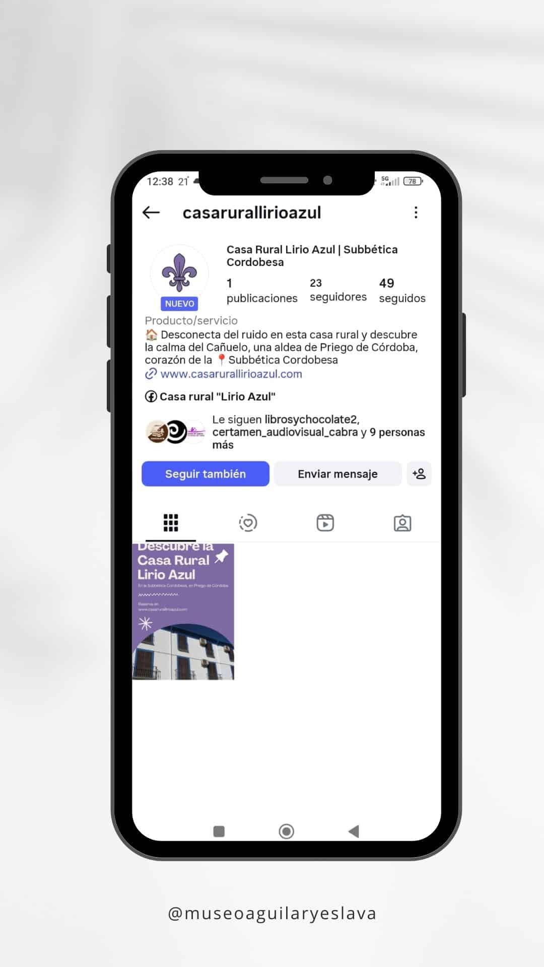 Gestión de redes sociales de ecoinse Redes Sociales Casa rural lirio azul